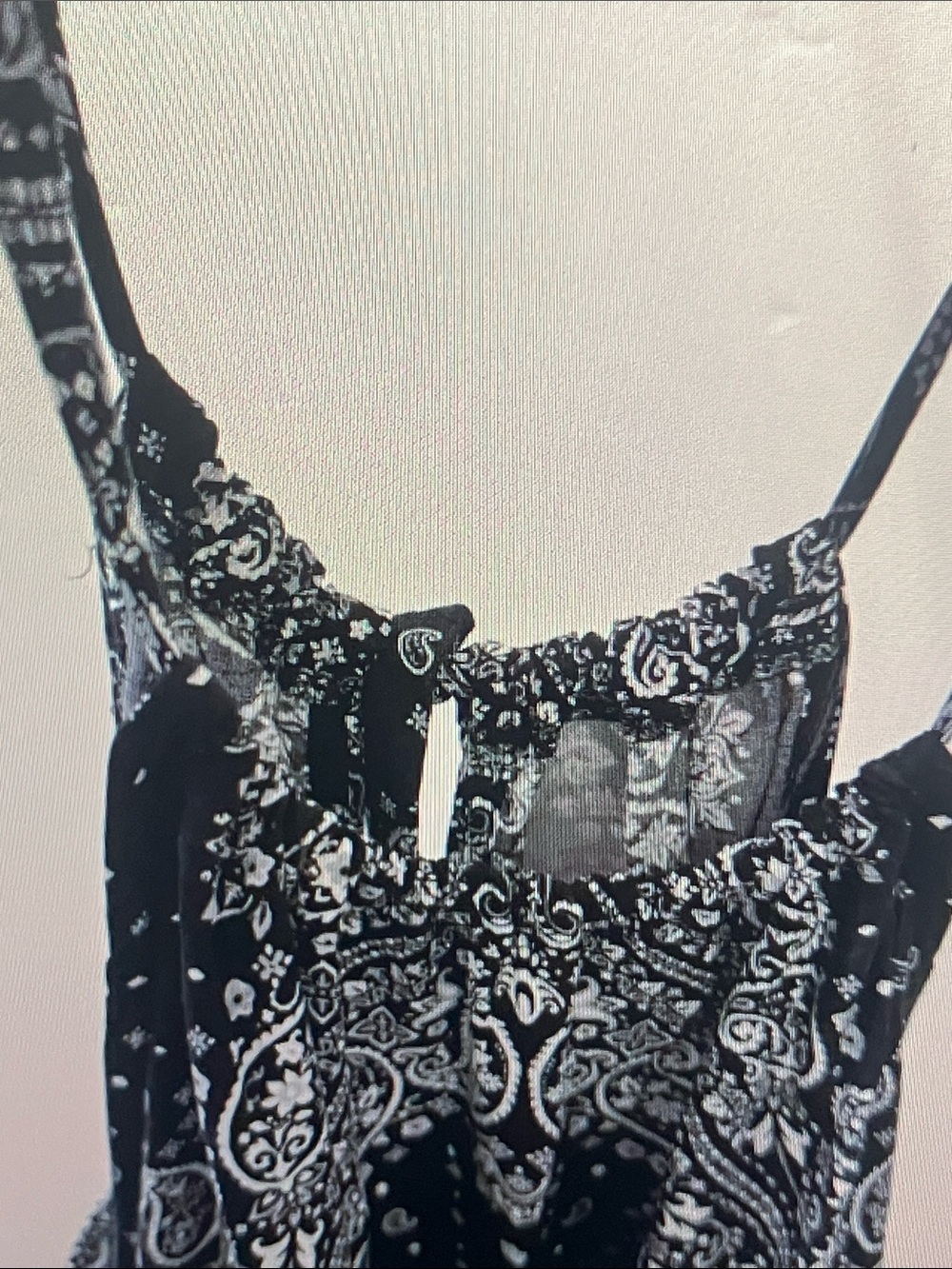No Boundaries Black and White Paisley Halter Dress - Picture 5 of 5